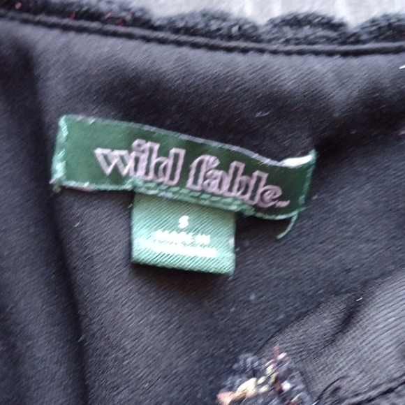 Wild Fable Pink Black Floral Blouse Women’s Small Dressy Top - Picture 2 of 4